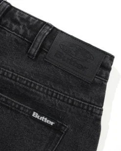 Baggy Denim Jeans, Distressed Black