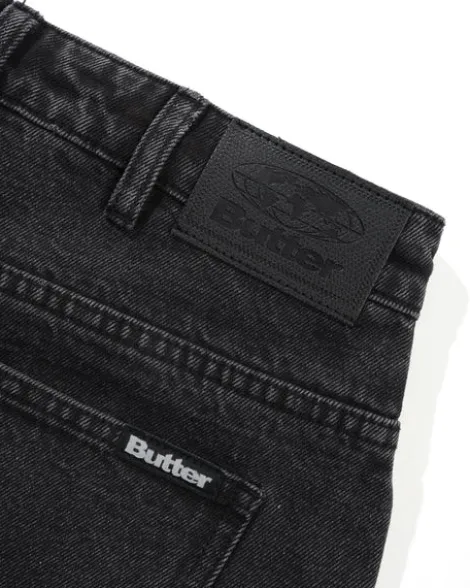 Baggy Denim Jeans, Distressed Black