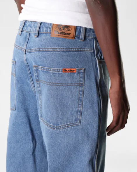 Baggy Denim Jeans, Washed Indigo