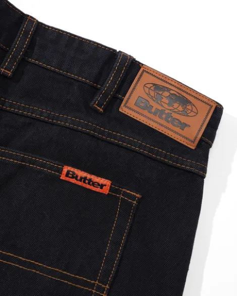 Baggy Denim Jeans, Washed Black