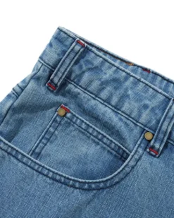 Blotch Denim Shorts, Streaky Blue