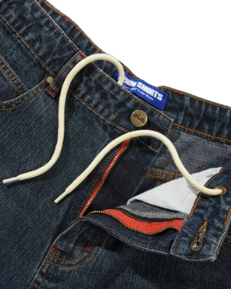 Blotch Denim Shorts, Streaky Navy