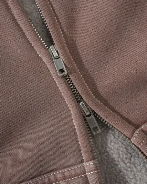 Blotch Zip-Thru Hood, Washed Berry