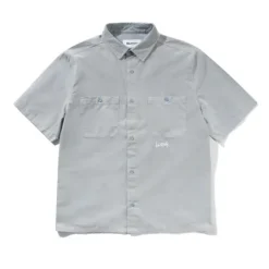Contrast Stitch S/S Shirt, Blue Grey