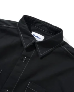 Contrast Stitch S/S Shirt, Washed Black