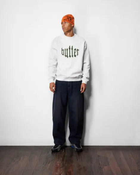 Cut Out Applique Crewneck, Ash