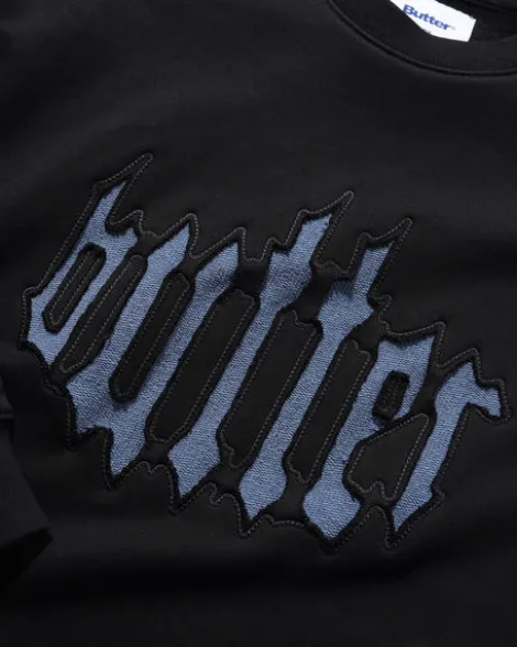 Cut Out Applique Crewneck, Black