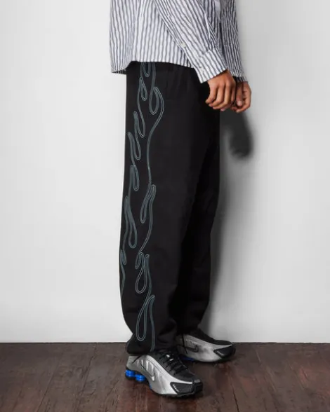 Flame Fleece Pants, Black