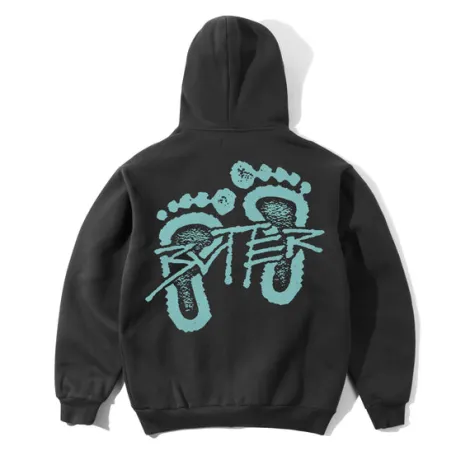 Footprints Pullover Hood, Charcoal