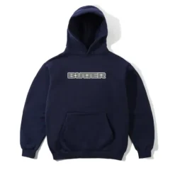 Glint Nylon Applique Pullover Hood, Navy