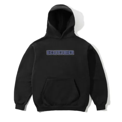 Glint Nylon Applique Pullover Hood, Black