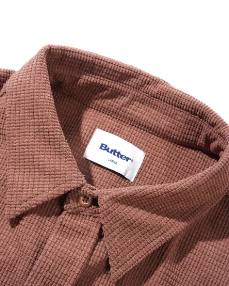 Grid Cord Overshirt, Brick