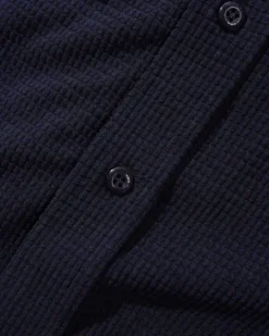 Grid Cord Overshirt, Navy
