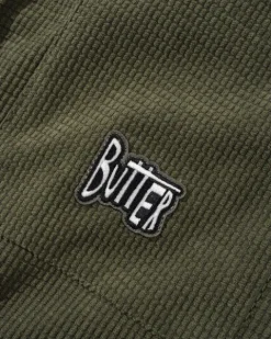 Grid Cord Overshirt, Olive