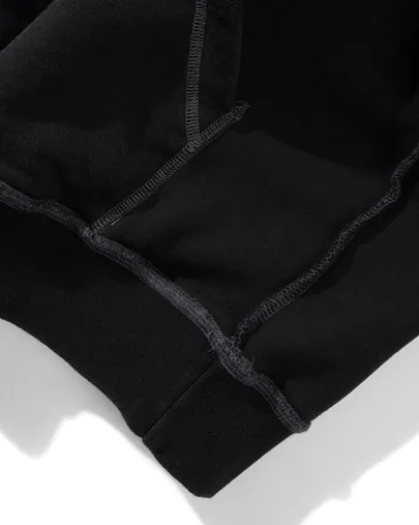 Inside Out Pullover Hood, Washed Black