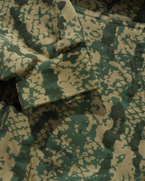 Lowland Camo Zip-Thru Hood, Washed Green