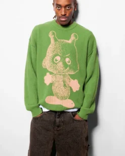 Newcomer Reversible Knit Sweater, Grass
