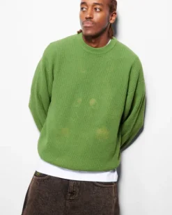 Newcomer Reversible Knit Sweater, Grass