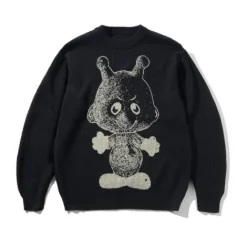 Newcomer Reversible Knit Sweater, Black