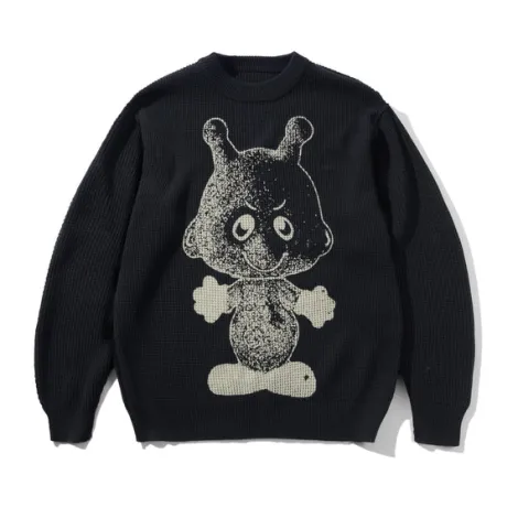 Newcomer Reversible Knit Sweater, Black