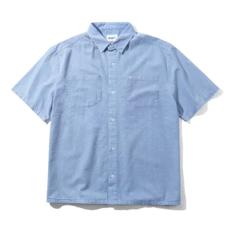Overdye Seersucker S/S Shirt, Blue