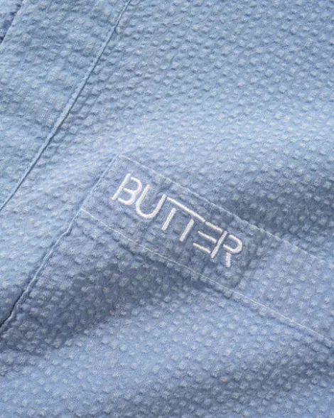 Overdye Seersucker S/S Shirt, Blue