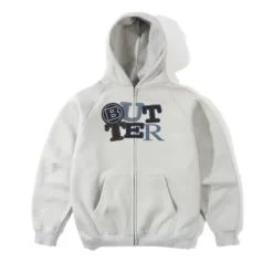Patchwork Zip-Thru Hood, Cement