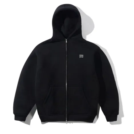 Pile Lined Zip-Thru Hood, Black
