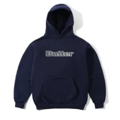 Plaid Logo Applique Pullover Hood, Navy
