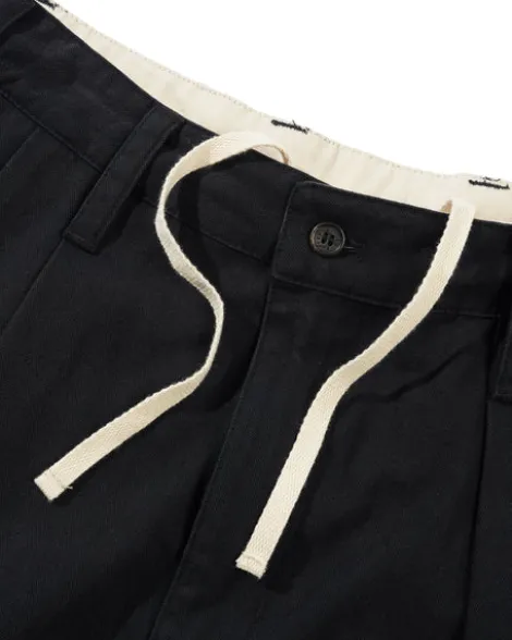 Pleated Shorts, Washed Black