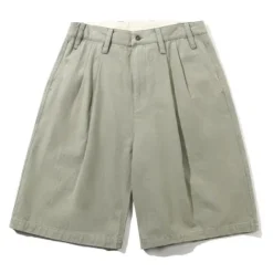 Pleated Shorts, Washed Fatigue
