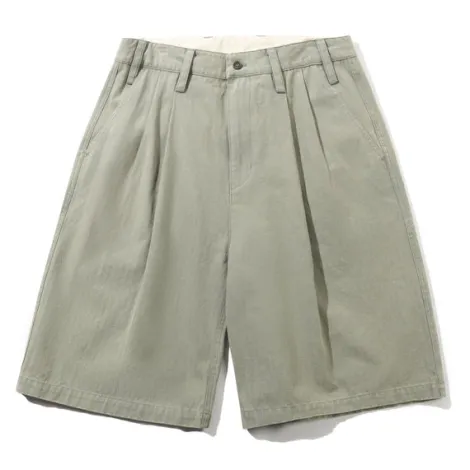 Pleated Shorts, Washed Fatigue
