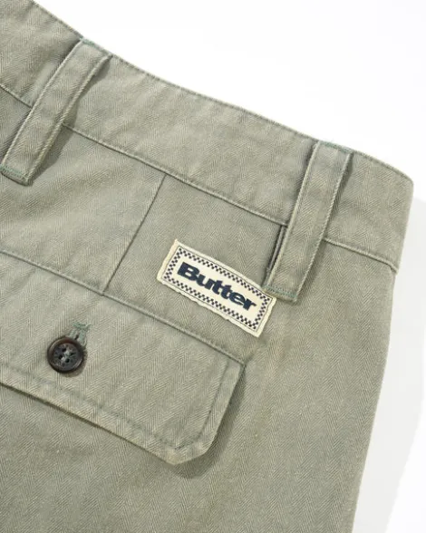 Pleated Shorts, Washed Fatigue