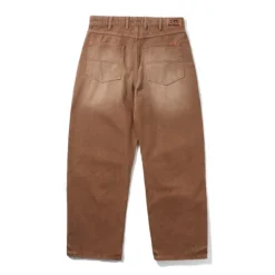 Relaxed Denim Jeans, Distressed Brown