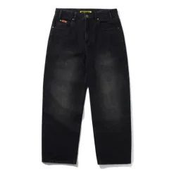Relaxed Denim Jeans, Flat Black