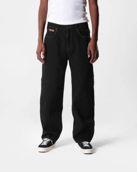 Relaxed Denim Jeans, Washed Black