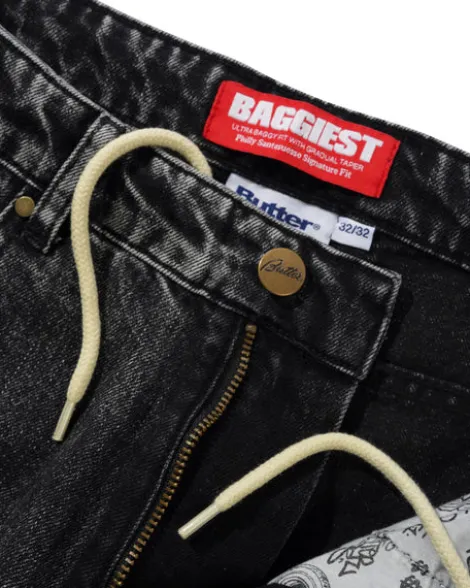 Santosuosso Denim Jeans, Stonewash Black