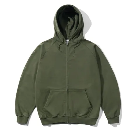 Scrawling Zip-Thru Hood, Washed Dull Army