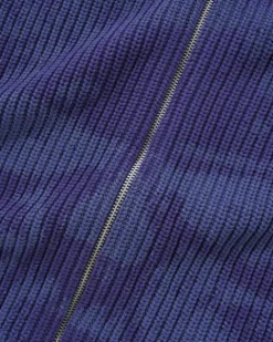 Shout Zip-Thru Knit Sweater, Dark Blue