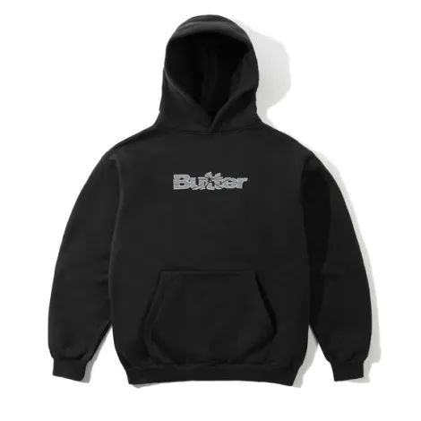 Smashed Logo Pullover Hood, Black