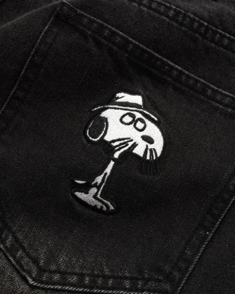 Spike Denim Jeans, Faded Black