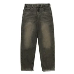 Straight Leg Denim Jeans, Brown Tint