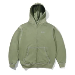 Trail Stitch Zip-Thru Hood, Washed Dull Army