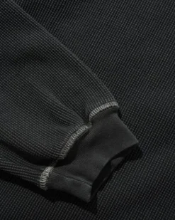 Waffle L/S Top, Washed Black