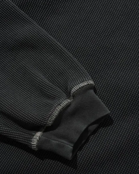 Waffle L/S Top, Washed Black