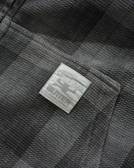 Waffle Zip-Thru Hood, Grey Plaid