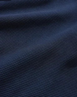 Waffle Zip-Thru Hood, Navy Overdye