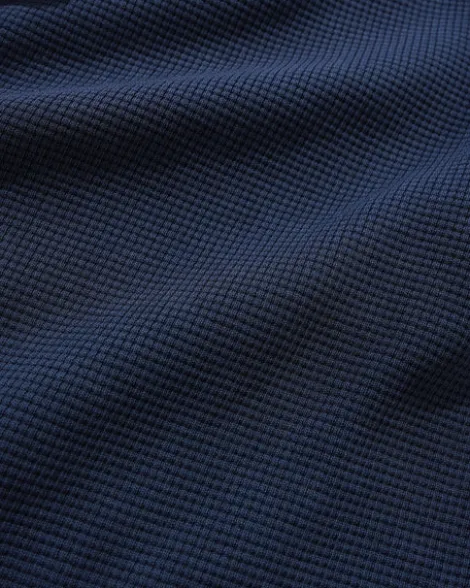 Waffle Zip-Thru Hood, Navy Overdye