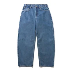 Wide Cut Denim Jeans, Mid Blue