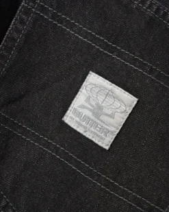 Wide Cut Denim Jeans, Tinted Black